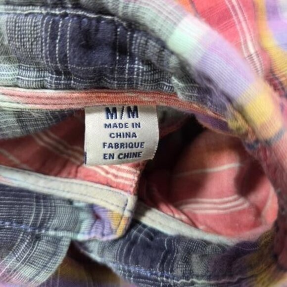 Tommy Bahama Shirt Mens Medium Multicolor Plaid Cotton Button Front Casual - Picture 3 of 12